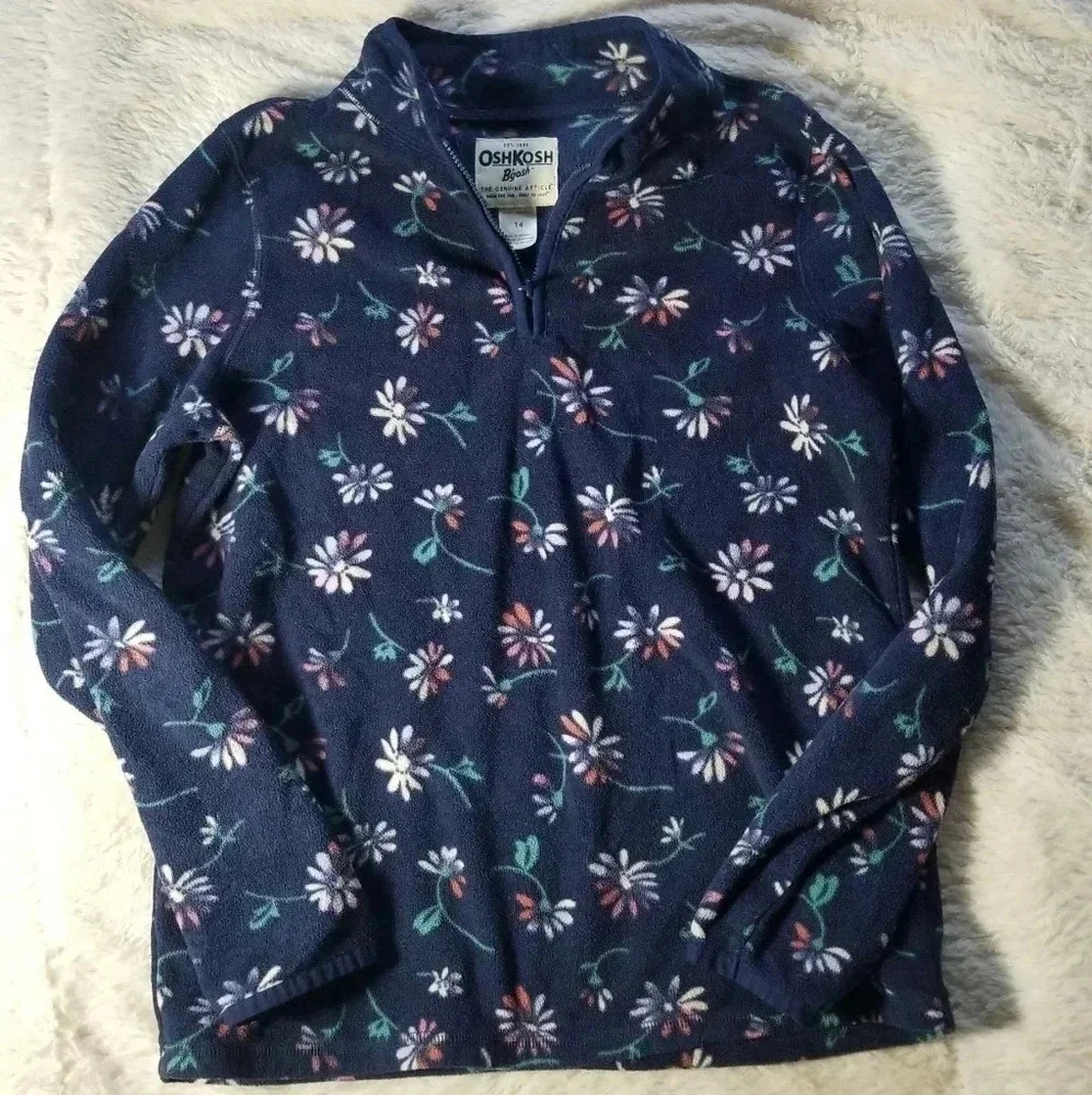 Girls 14 Oshkosh fleece long sleeve top